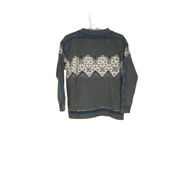 Hanna Andersson Fair Isle 1/4 Zip Sweater Boys Size 110 Gray Blue - Picture 2 of 6